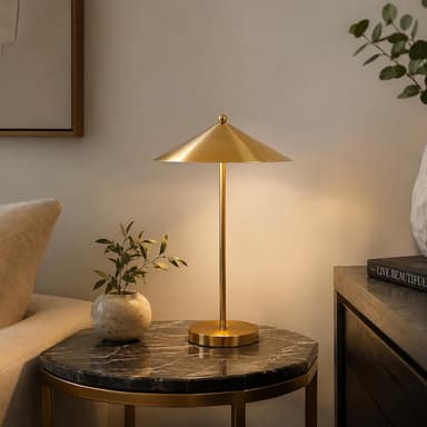 Mid-Century Italian Table Lamp: Handmade Brass Bedroom & Office Light