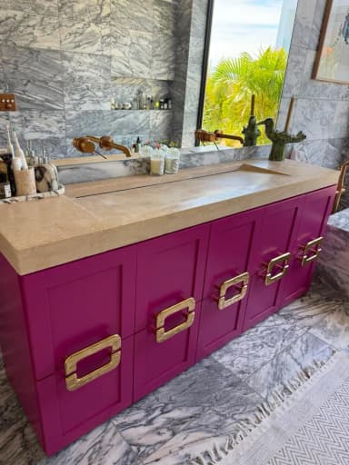 Travertine Solid Stone Sink, with Concealed Drain, Handmade Single Sink, Stylish and Unique Design